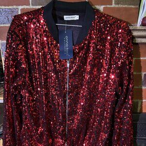 Anna-Kaci California Red Sequin Jacket-New With Tags XL